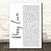 Lionel Richie Penny Lover White Script Song Lyric Music Art Print
