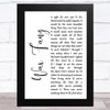 Majestic Wax Fang White Script Song Lyric Music Art Print