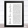 Manic Street Preachers Postcards From a Young Man White Script Song Lyric Music Art Print