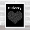 The Carters LOVEHAPPY Black Heart Song Lyric Wall Art Print