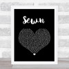 The Feeling Sewn Black Heart Song Lyric Wall Art Print