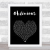 The National Oblivions Black Heart Song Lyric Wall Art Print
