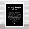 Tony Bennett The Very Thought Of You Black Heart Song Lyric Wall Art Print
