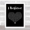 Yolanda Adams I Believe Black Heart Song Lyric Wall Art Print