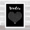 Blur Tender Black Heart Song Lyric Wall Art Print