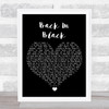 AC DC Back In Black Black Heart Song Lyric Wall Art Print