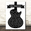 Scott McKenzie San Francisco Black & White Guitar Song Lyric Print