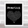 Dua Lipa Homesick Black Heart Song Lyric Wall Art Print