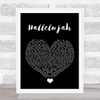Jeff Buckley Hallelujah Black Heart Song Lyric Wall Art Print