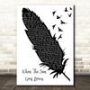 Kenny Chesney When The Sun Goes Down Black & White Feather & Birds Wall Art Gift Song Lyric Print
