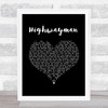 Johnny Cash Highwayman Black Heart Song Lyric Wall Art Print