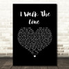 Johnny Cash I Walk The Line Black Heart Song Lyric Wall Art Print