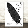 Tool Forty Six & 2 Black & White Feather & Birds Decorative Gift Song Lyric Print