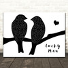 The Verve Lucky Man Lovebirds Black & White Decorative Wall Art Gift Song Lyric Print