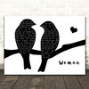 John Lennon Woman Lovebirds Black & White Decorative Wall Art Gift Song Lyric Print