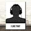 Janelle Monáe I Like That Black & White Man Headphones Decorative Gift Song Lyric Print