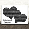 Gerry Rafferty Right Down The Line Landscape Black & White Two Hearts Wall Art Song Lyric Print