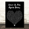 Kristen Bell & Santino Fontana Love Is An Open Door Black Heart Wall Art Gift Song Lyric Print