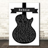 Tom Petty And The Heartbreakers Rebels Black & White Guitar Song Lyric Print