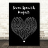 Ray Charles & Willie Nelson Seven Spanish Angels Black Heart Wall Art Song Lyric Print