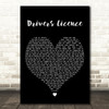 Olivia Rodrigo drivers licence Black Heart Decorative Wall Art Gift Song Lyric Print