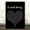 Camera Obscura French Navy Black Heart Decorative Wall Art Gift Song Lyric Print
