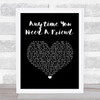 Mariah Carey Anytime You Need A Friend Black Heart Song Lyric Wall Art Print