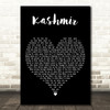 Led Zeppelin Kashmir Black Heart Decorative Wall Art Gift Song Lyric Print