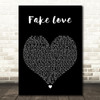 BTS Fake Love Black Heart Decorative Wall Art Gift Song Lyric Print