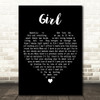 Lovedrug Girl Black Heart Decorative Wall Art Gift Song Lyric Print