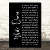 Queen White Queen (As It Began) Black Script Decorative Wall Art Gift Song Lyric Print