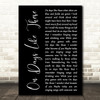 Matt Monro On Days Like These Black Script Decorative Wall Art Gift Song Lyric Print