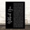 Breaking Benjamin Without You Black Script Decorative Wall Art Gift Song Lyric Print