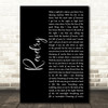 Kings Of Leon Revelry Black Script Decorative Wall Art Gift Song Lyric Print
