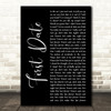 Blink-182 First Date Black Script Decorative Wall Art Gift Song Lyric Print