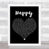 Never Shout Never Happy Black Heart Song Lyric Wall Art Print