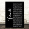 Rod Stewart Farewell Black Script Decorative Wall Art Gift Song Lyric Print
