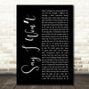 MercyMe Say I Wont Black Script Decorative Wall Art Gift Song Lyric Print