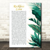 Cory Asbury Reckless Love Gold Green Botanical Leaves Side Script Wall Art Gift Song Lyric Print