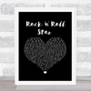 Oasis Rock 'n' Roll Star Black Heart Song Lyric Wall Art Print
