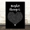 One Direction Night Changes Black Heart Song Lyric Wall Art Print