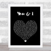 One Direction You & I Black Heart Song Lyric Wall Art Print