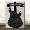 Michael Jackson Liberian Girl Electric Guitar Music Script Decorative Gift Song Lyric Print