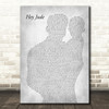 The Beatles Hey Jude Father & Baby Grey Decorative Wall Art Gift Song Lyric Print