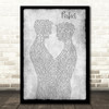 Ed Sheeran Perfect Gay Couple Two Men Dancing Grey Decorative Gift Song Lyric Print