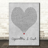 Stormzy Featuring Lily Allen & Kehlani Cigarettes & Cush Grey Heart Wall Art Gift Song Lyric Print