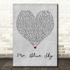 Electric Light Orchestra Mr. Blue Sky Grey Heart Decorative Wall Art Gift Song Lyric Print