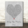 Tanya Tucker Bring My Flowers Now Grey Heart Decorative Wall Art Gift Song Lyric Print