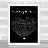 Can't Buy Me Love The Beatles Black Heart Quote Song Lyric Print