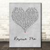 Thirty Seconds To Mars Rescue Me Grey Heart Decorative Wall Art Gift Song Lyric Print